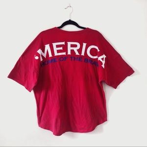 Custom America Home of the Brave V Neck T-Shirt XL